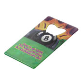 Pool is Luck Creditkaart Flessenopener (Voorkant Gekanteld)