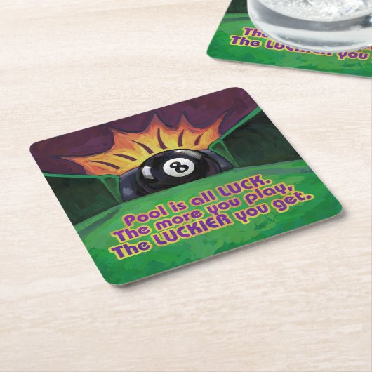Pool is Luck Kartonnen Onderzetters (Schuin)