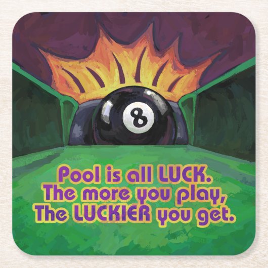 Pool is Luck Kartonnen Onderzetters (Voorkant)