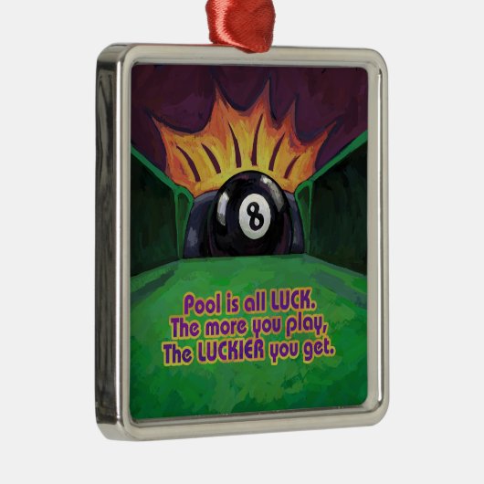 Pool is Luck Metalen Ornament (Rechts)