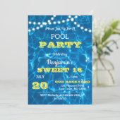 Pool Lights Citrus Lemon Sweet 16 Verjaardag Kaart (Staand voorkant)