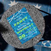 Pool Lights Groene Zomer Party Uitnodiging