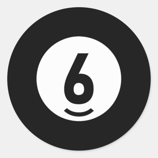 Pool LL 6 bijpassende biljart cadeau Easy Hallowee Ronde Sticker (Voorkant)