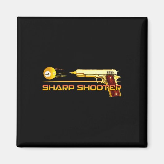 Pool LL Sharp Shooter Biljart Pistool Geel Magneet (Voorkant)