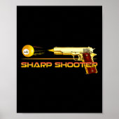 Pool LL Sharp Shooter Biljart Pistool Geel Poster (Voorkant)