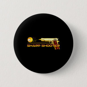 Pool LL Sharp Shooter Biljart Pistool Geel Ronde Button 5,7 Cm