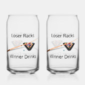 Pool Loser Racks Winner Drinken Blikvorm Glas (Voorkant)