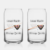 Pool Loser Racks Winner Drinken Blikvorm Glas (Achterkant)