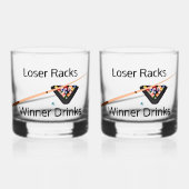 Pool Loser Racks Winner Drinken Whisky Glas (Voorkant)