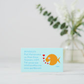 Pool Maintenance Cute Cartoon Goldfish Turquoise Visitekaartje (Staand voorkant)