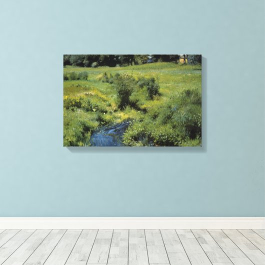 Pool Medfield van Dennis Miller Bunker,  kunst Canvas Afdruk (Insitu (Houten vloer))