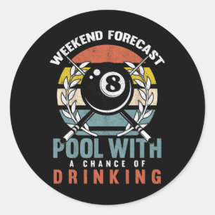 pool met een verandering van Drink 8 kogelwerende  Ronde Sticker