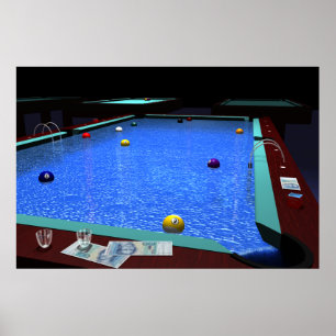 "Pool" - Mooie Biljart Poster