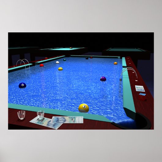 "Pool" - Mooie Biljart Poster (Voorkant)