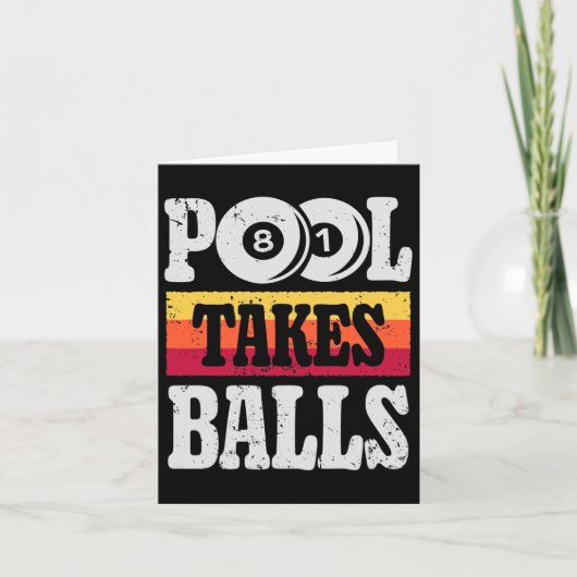 Pool neemt grappige biljart speler 8 bal geschenke kaart (Voorkant)