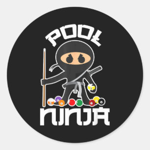 Pool Ninja Zak Billiards Liefhebber Ronde Sticker