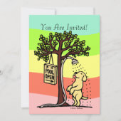 Pool Open Fun Yellow Labrador Cartoon Kaart (Voorkant)