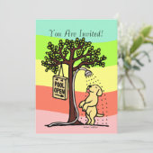 Pool Open Fun Yellow Labrador Cartoon Kaart (Staand voorkant)