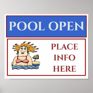 POOL OPEN, Teken, voeg of bewerk tekstPoster toe Poster