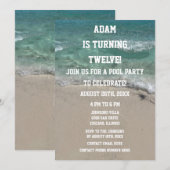 Pool Party 12e Twaalfde Twaalf Verjaardag Cool Bea Kaart (Voorkant / Achterkant)