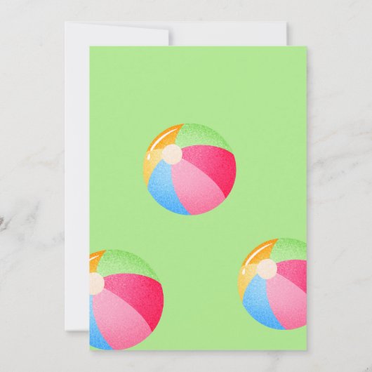 Pool Party 1e Verjaardag Kaart (Achterkant)