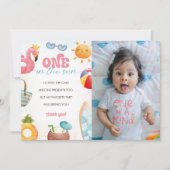 Pool Party 1e Verjaardagsfeestfoto Dank u kaart (Voorkant)