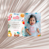 Pool Party 1e Verjaardagsfeestfoto Dank u kaart