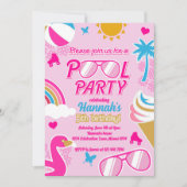 Pool Party 5e Verjaardag Meisje Mode Doll Summer Kaart (Voorkant)