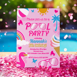 Pool Party 5e Verjaardag Meisje Mode Doll Summer Kaart