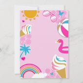 Pool Party 7e Verjaardag Meisje Malibu Doll zomer Kaart (Achterkant)