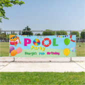 Pool Party aangepaste verjaardagsbanner Spandoek (Insitu)