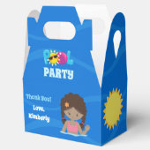 Pool Party African American Birthday Girl Custom Bedankdoosjes (Geopend)