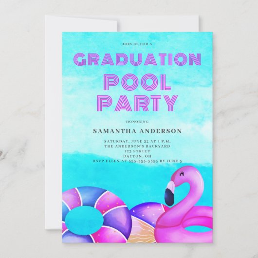 Pool Party Afstuderen Kaart (Voorkant)