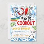 Pool Party and Cookout Invitation Kaart (Voorkant)