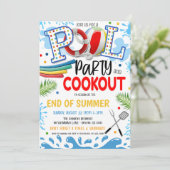 Pool Party and Cookout Invitation Kaart (Staand voorkant)