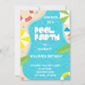 Pool Party any Age Birthday Invitation Kaart (Voorkant)