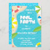 Pool Party any Age Birthday Invitation Kaart (Voorkant / Achterkant)