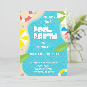 Pool Party any Age Birthday Invitation Kaart