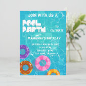 Pool Party any Age Birthday Kaart (Staand voorkant)