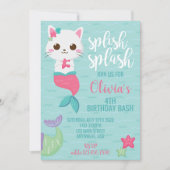 Pool party at Birthday Kat purrmaid Kaart (Voorkant)