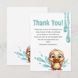 Pool Party baby shower Bedankkaart
