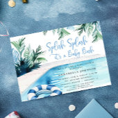 Pool party baby shower blauw Het is een Jongen Kaart