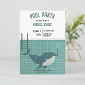 Pool Party Baby shower Uitnodiging (Staand voorkant)