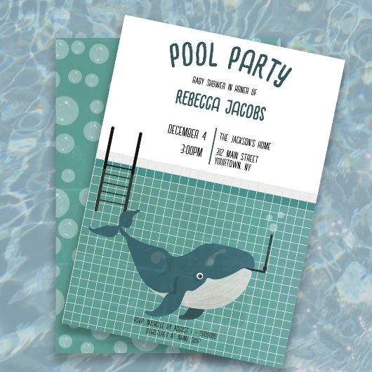 Pool Party Baby shower Uitnodiging