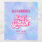 Pool Party Bachelorette Wijn Etiket (Enkel label)