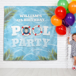 Pool Party Backdrop Tapestry - Kinder party decor Wandkleed