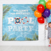 Pool Party Backdrop Tapestry - Kinder party decor Wandkleed