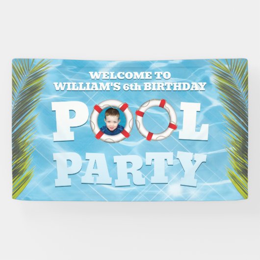 Pool Party Banner - Birthday Celebration Decor (Horizontaal)