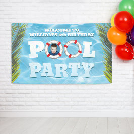 Pool Party Banner - Birthday Celebration Decor