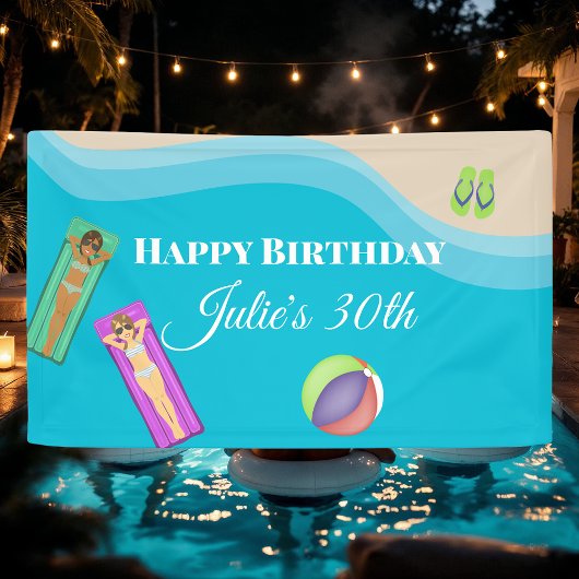 Pool Party Banner voor 30e Verjaardag